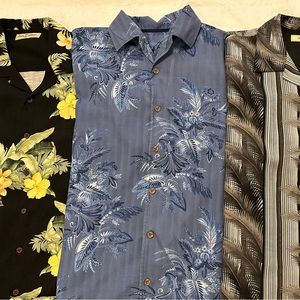 Lot of 4 Tommy Bahama Silk Button Down Camp Shirts- Medium